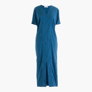 J.Crew x Universal Standard Cupro Dress in Teal, SMALL